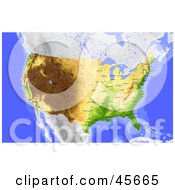 Royalty Free RF Clipart Illustration Of A Shaded Contour Map Of The United States And Surrounding Oceans by Michael Schmeling
