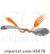 Poster, Art Print Of Orange Fork Tangled Around A Spoon
