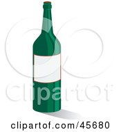 Royalty Free RF Clipart Illustration Of A Green Wine With A Blank White Label With Space For Text by pauloribau