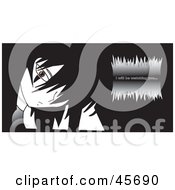 Royalty Free RF Clipart Illustration Of A Gothic Black Haired Girl With A Brown Eye Looking Out