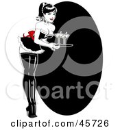 Royalty Free RF Clipart Illustration Of A Sexy Pinup Bar Maid Woman Serving Martinis