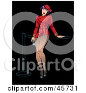 Poster, Art Print Of Sexy Usher Pinup Woman In A Red Uniform