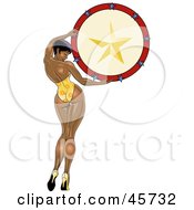 Royalty-free (RF) Clipart Illustration of a Sexy Black Pinup Woman Holding Up A Star Target by r formidable #COLLC45732-0131