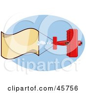Royalty Free RF Clipart Illustration Of A Red Biplane Pulling A Waving Blank Banner Through The Blue Sky by r formidable #COLLC45756-0131
