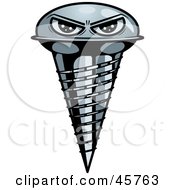 Royalty Free RF Clipart Illustration Of An Evil Corrupt Screw Glaring