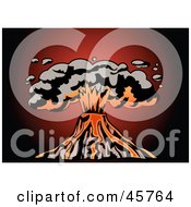 Royalty Free RF Clipart Illustration Of A Cloud Of Smoke Bursting Out Of A Volcano