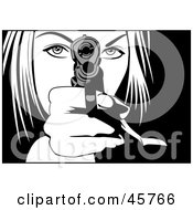 Protective Woman Holding A Gun Outwards