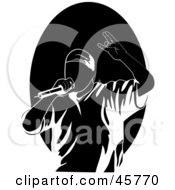 Royalty Free RF Clipart Illustration Of A Performing Male Rapper Or Hip Hop Artist Singing Into A Microphone by r formidable #COLLC45770-0131