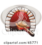 Royalty Free RF Clipart Illustration Of Fresh Baked Bread Being Removed From A Bread Oven