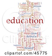Royalty Free RF Clipart Illustration Of A Background Of Red And Blue Educational Word Tags