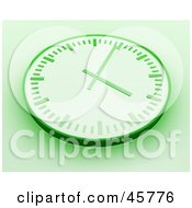 Royalty Free RF Clipart Illustration Of A Green Wall Clock With Shading On A White Background