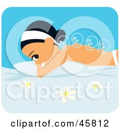 Royalty Free RF Clipart Illustration Of A Relaxed Woman Getting A Bubble Massage by Monica