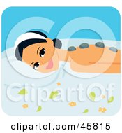 Poster, Art Print Of Relaxed Woman Getting A Hot Stone Massage