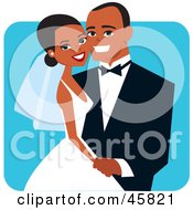 Happy African American Bride And Groom Posing For A Portrait