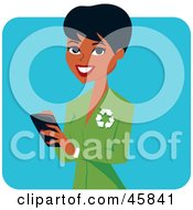 Royalty Free RF Clipart Illustration Of A Pretty Black Female Ecologist Wearing A Green Suit by Monica #COLLC45841-0132