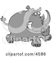 Two Horned Rhino Clipart