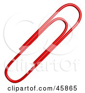 Royalty Free RF Clipart Illustration Of A Red Paperclip In 3D by ShazamImages #COLLC45865-0133