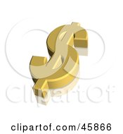 Royalty Free RF Clipart Illustration Of A Gold 3d Dollar Usd Currency Symbol by ShazamImages #COLLC45866-0133
