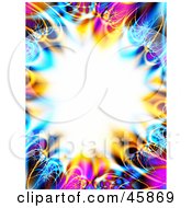 Poster, Art Print Of Colorful Fractal Border Around A Bright Center