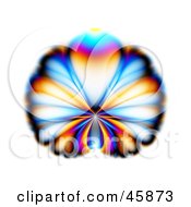 Royalty Free RF Clipart Illustration Of A Colorful Butterfly Or Peacock Fractal Design On White by ShazamImages #COLLC45873-0133