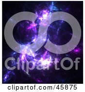 Purple Nebula Fractal Background In Space