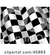 Royalty Free RF Clipart Illustration Of A Waving Checkered Flag Background With White And Black Squares by ShazamImages