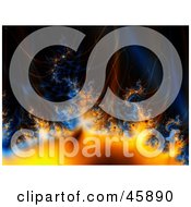 Royalty Free RF Clipart Illustration Of A Blue And Orange Fractal Background Of Gasses Flames And Heat On Black by ShazamImages #COLLC45890-0133