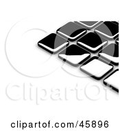 Abstract Background Of Shiny Black Tiles With Shading On White