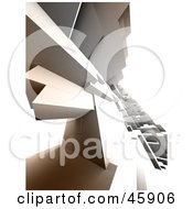 Poster, Art Print Of Complex 3d Render Of A Slanted Urban Cityscape