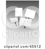 Royalty Free RF Clipart Illustration Of Blank White Signs On Posts by chrisroll