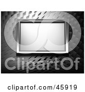 Royalty Free RF Clipart Illustration Of A Plasma Tv Framed And Mounted On A Modern Silver Wall by chrisroll