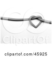 Royalty Free RF Clipart Illustration Of A 3d Gray Cable Tied In A Heart Shaped Knot by chrisroll