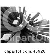 Royalty Free RF Clipart Illustration Of Abstract Gray Spikes Columns Or Skyscrapers Shooting Upwards by chrisroll