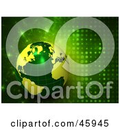 Royalty Free RF Clipart Illustration Of A 3d Green And Yellow Globe On A Futuristic Sparkling Background by chrisroll #COLLC45945-0134