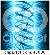 Royalty Free RF Clipart Illustration Of A Blue Background Of Twirling Dna Or Cables by 3poD