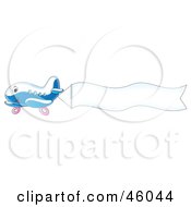 Poster, Art Print Of Cute Plane Flying A Blank Waving Banne