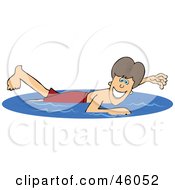 Happy Boy Swimming On Summer Vacation