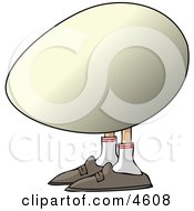 Concept Of An Egg With Human Legs And Feet Clipart