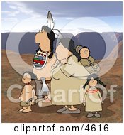 Poster, Art Print Of Indian Family Traveling Together On Rocky Mountainous Terrain