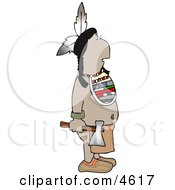Indian Standing With A Hatchet In His Hand Clipart by djart