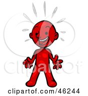 Royalty Free RF Clipart Illustration Of A Surprised Red Smartoon Character Smiling by Tonis Pan