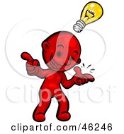 Red Smartoon Character Coming Up With A Solution