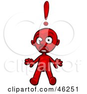 Royalty Free RF Clipart Illustration Of A Red Smartoon Character Jumping Back In Shock