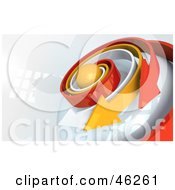 Royalty Free RF Clipart Illustration Of An Unwinding 3d Coil Of Red Orange And White Arrows