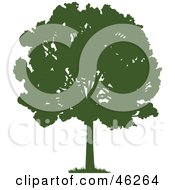 Poster, Art Print Of Green Silhouetted Mature Park Tree
