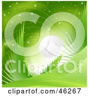 Royalty Free RF Clipart Illustration Of A Night Scape Of Green Abstract Plants And Stars In The Moon Light