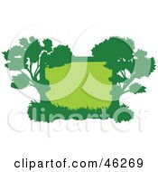 Green Silhouetted Tree Frame