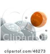 Poster, Art Print Of Different Orange Sphere Floating Over White Ones