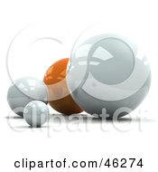 Poster, Art Print Of 3d Orange Sphere Behind White Ones