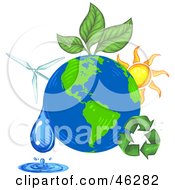 Green Energy And Recycling Plants Around The Earth